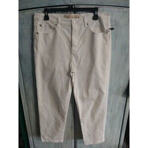 Soft Surroundings Cropped Denim Jeans White Sz 14 Boho Beachy  Cottage Core